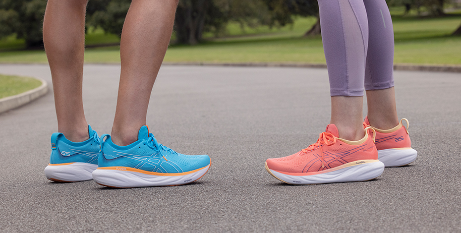 Two pairs of asics shoes 