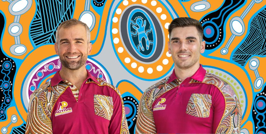 Headshot of Nick Kenny and Matt Hoffman against an artwork backdrop.