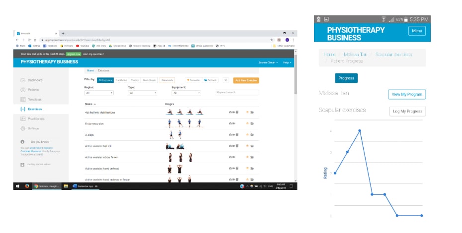 Exercise prescription and progress tracking